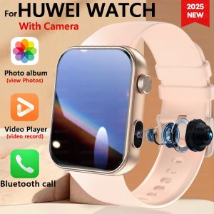 New For HUAWEI Smart Watch With Camera Heart Rate Sports Bracelet TWS Headset Local Music Bluetooth Talk Smartwatch Men Women