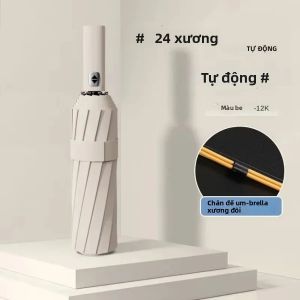 Ô Dù Tự Động Lớn 106cm Chống Gió 24 Nan Màu Trơn Che Nắng Che Mưa Gấp Gọn Cho Nam Kiểu Dáng Mạnh Mẽ Đơn Giản Vải Pongee 190T