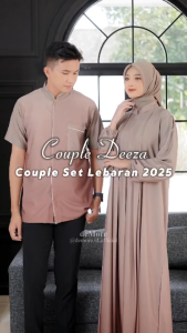 Deeza Set Couple Gamis Koko Kondangan Elegan Model Kekinian - Couple Motif Gradasi - Demore