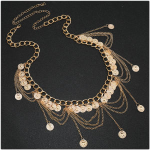 Belly Dance Waist Chain Ethnic Style Photography Pendant Belt Photo Ethnic Dance Fashion Tassel Coin Hanfu Accessories