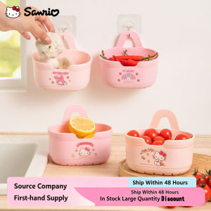 Sanrio | Sanrio Licensed Hanging Drain Basket Hello Kitty Melody Wall Storage Basket Kitchen Organizer