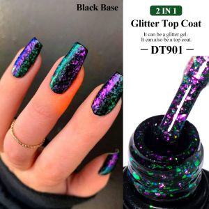 7ml Glitter Top Coat Gel Nail Polish Sparkly Hybrid DIY Nail Art Painting Gel Varnish Long Lasting Manicure Nail Supplies Design