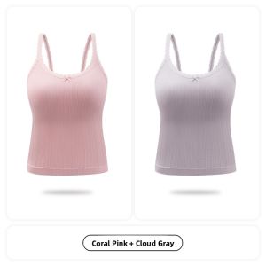 MiiOW | Lace Trim Tank Top Womens Summer Slim Fit Cardigan Shirt No Bra Integrated Vest MiiOW Cat Person Nylon Rayon Spandex Blend