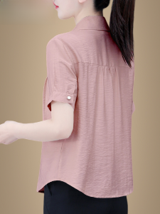 TUCANO Summer New Loose Womens Short Sleeve Shirt Korean Style Casual Fashionable Mom Clothes Middle-Aged And Elderly