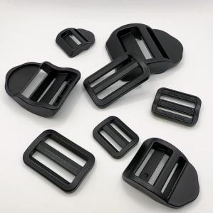 5 Pcs/Pack Black Ladder Lock/Tri-Glide Slider Plastic Buckles For Backpack Straps Webbing 20-38mm
