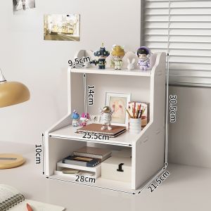 Ins Style Desktop Office Supply Storage Rack Layered Mobile Dormitory Miscellaneous Storage Shelf Student Desk Elevation Bracket
