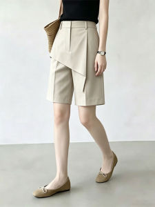 WUQINGWUCAI | High Waist Commuter Style Slim Five-divided Trouser