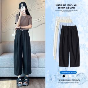 La Chapelle | Quần Lửng Dạo Phố Cao Waist Ice Silk Linen cho Người Thấp 9-length