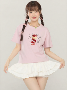 Gbiaior | Cool Feeling Summer Fruit and Letter Print T-Shirt