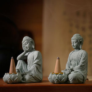 Household aromatherapy decorations new Chinese new ornaments living room Zen tea desktop crafts small sitting Buddha sculpture