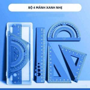 Bộ Thước Hợp Kim Nhôm 4 Trong 1 Với Thước Đo Tam Giác Kết Hợp Đa Năng Văn Phòng Phẩm Vẽ