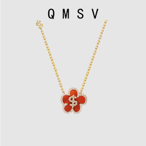 QMSV | Elegant Lightweight Luxury Red Agate Necklace S925 Sterling Silver