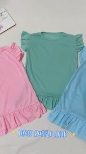 Dress Ruffle Polos Bayi dan Anak - Daster Rempel Anak Polos