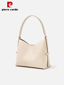 Pierre Cardin Hobo Large Capacity Commuter Tote Womens Crossbody Handbag Underarm Bag Soft Leather Fashionable Business