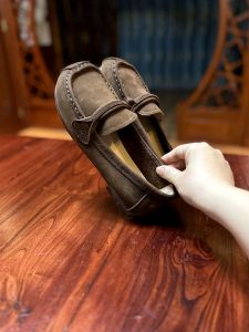 Spring New Retro Artistic Genuine Leather Womens Flats Top Layer Cowhide Soft Bottom Comfortable Loafers round Toe Flat Heel