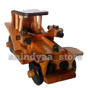 Miniatur mobil kayu antik souvenir hiasan mainan anak karakter barang koleksi