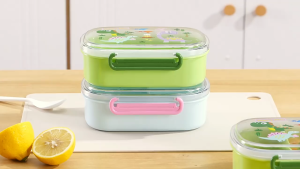 Cartoon Dinosaur Lunch Box Bento Compartment Sealed Food Container Microwave Safe Kids School Office Portable Snack