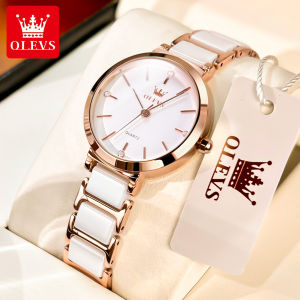 OLEVS นาฬิกาข้อมือสตรีหรูหรา Rose Gold ควอตซ์เซรามิคกันน้ำเซอร์โคเนียม Diamond Elegant แฟชั่น - ผ้าม่าน แฟชั่น นาฬิกา สมุด เครื่องมือสตรี