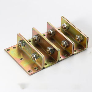 SaTine 4ชิ้น/เซ็ต Anti-Shake Fastener เหล็กเชื่อมต่อเฟอร์นิเจอร์ยึด4นิ้วอุปกรณ์ห้องนอนเตียงหนาบานพับ