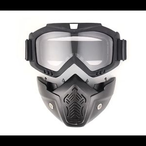 JinSports หน้ากากหมวกกันน็อค แว่นวิบาก หน้ากากพร้อมแว่น กันลม กันแดด หน้ากากกันลม