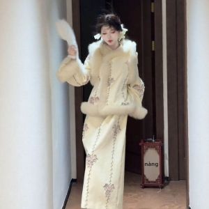CHANGTONG | Bộ Đầm Qipao Phong Cách Pháp Sang Trọng Dày