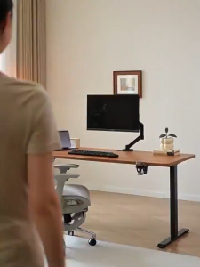 Electric Height Adjustable Table 120cm Office Table With Drawer Standing Desk 4 Memory 1 Years Warranty