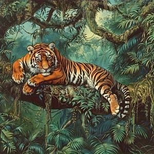 HUACAN Diamond Art Painting Tiger Animal Diamond Mosaic Full Kit Forest Adult Crafts Picture Of Rhinestones Handmade
