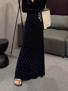 MANMI | Chân Váy Phong Cách Pháp Lấp Lánh Cao Waisted Elegance