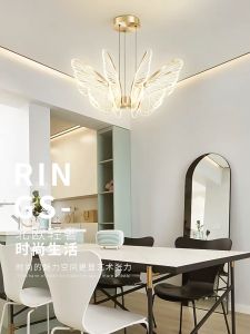 Lampu Gantung Butterfly Lampu Hias Nordic Modern Minimalis Bentuk Kupu-Kupu Romantis LED 3 Warna Untuk Ruang Tamu Makan Kamar Tidur