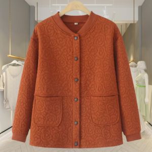 พลัสไซส์ เบสบอล เสื้อแจ็คเก็ต เสื้อท่อนบน สําหรับ พลัสไซส์ ผู้หญิง ฤดูใบไม้ร่วง สไตล์ใหม่ พื้นที่สบาย ผ้าฝ้าย โพลีเอสเตอร์ ไฟเบอร์ คาร์ดิเกน แจ๊กเก็ต