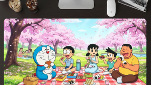 DORAEMON Gaming Mouse Pad XXL 70x30cmx5mm Extended Desk Mat Non-Slip Rubber Base Waterproof Surface Large Keyboard and Mouse Pad for Office Study Workstation and Gaming Setup – Design
