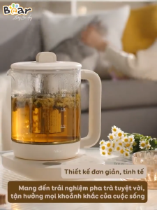 Bình pha trà - ấm đun nước giữ nhiệt đa năng Bear SB-PT15K - 1.5 lít - 8 chức năng