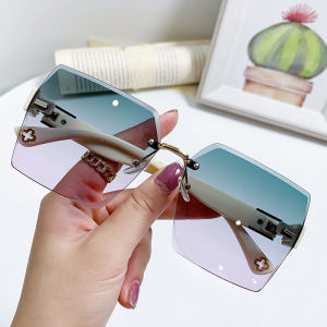 MOYOKA แว่นกันแดดผู้หญิง แว่นตากันแดด Frameless แว่นกันแดดผู้หญิง แฟชั่นขับรถท่องเที่ยว กระดูกที่สุด