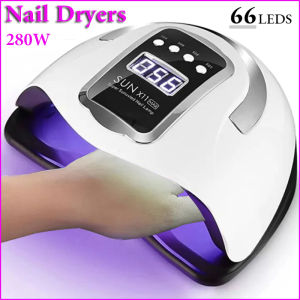 280W LED UV Lamp for Nails 66LEDS Gel Polish Drying Lamp with Smart Sensor Professional Nail Dryers Manicure Salon Equipment