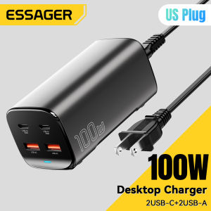 Essager PD 67W 2C2A GaN USBA Type C Charger Fast Charge QC 4.0 PD 3.0 Type C Multi-device Compatibility Charge For iPhone 15 14 13 Pro Macbook ipad Samsung Huawei Mate 60 Xiaomi14 Phone Laptop Tablet Fast Charging Chagers