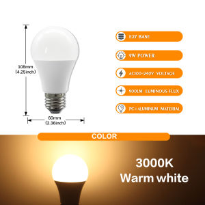 1-12PCS E27 LED Bulb Lamps 9W 8W PC Glass Lamps AC 110V 220V Warm Light Daylight Cold Lighting Orange Red Green for Decorative