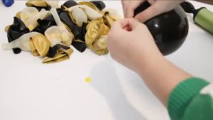 SHUAIAN 121 pcs Balon Arch Garland Kit Hitam Chrome Gold untuk Dekorasi Pernikahan Wisuda Perayaan Pesta Ulang Tahun