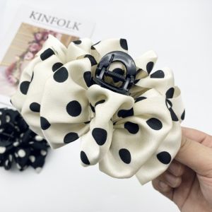 2024 New Arrival Polka Dot Bubble Grip Female Back Head Updo Clouds Barrettes Bows Large Shark Clip Headdress