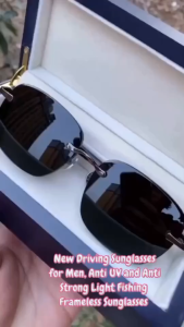 New Driving Fishing Men Frameless Sunglasses UV Protection Anti Glare Perfect For Various Outdoor Activities Such As Driving Fishing Hiking And Also Serve As A Stylish Accessory For Daily Wear.