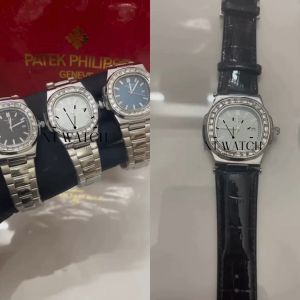 Đồng hồ nam Patek Philippe Nautilus 5723 mặt kính Mineral chống xước viền đinh đá chống nước dây thép đeo tay cao cấp