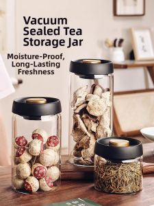 Home Use Small Size Sealed Tea Canister for Green Orange Green Tea Storage Portable Organizer 947g Glass Cylinder Storage Jar