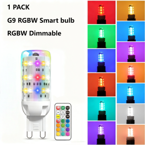 G9 LED Color Changing Light Bulb with RemoteWarm White/Cool White/RGB 12 Color ChangingSync and MemoryDimmable G9 LED Bulb