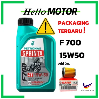 F700 15W50 MINYAK HITAM PETRONAS SPRINTA 4T SEMI OIL FILTER LC135 EX5 Y15 RSX150 RS150 CASTROL SHELL MOTUL YAMAHA HONDA