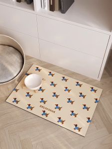 Waterproof Non-Slip Pet Mat Dog Bowl Mat Easy to Clean Puppy Mat Durable Wear Resistant Comfortable Soft Material for Pets