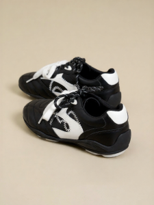 Josiny | Thick Sole Casual Trainers Black and White Retro Design