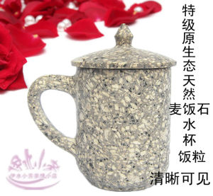 Natural Stone Cup Office Water Cup Creative Tea Cup Retro Gongfu Tea Set Gift Ming Cup with Lid Mugs Chinese Culture Style