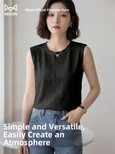 MiiOW | Womens Sleeveless Summer Top Loosely Fit Minimalist Easy to Match