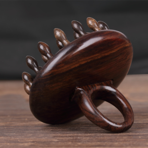 IMLUCKY | Black Sandalwood Head Massage Ring Scraping Comb Scalp Massager for Anti-Hairloss