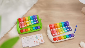 SKISOPGO Baby Musical Toy 2-in-1 Xylophone&Piano with 8 Tones Hand-Play Drum&Keyboard for Sensory Kids Toys