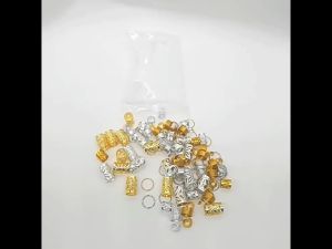 290pcs Gold/Silver Hair Jewelry for BraidsMetal Gold Braids Rings Cuffs Clips for Hair Accessories Styling
